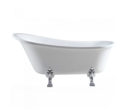 Fienza Clawfoot Freestanding Acrylic Bath With Chrome Feet